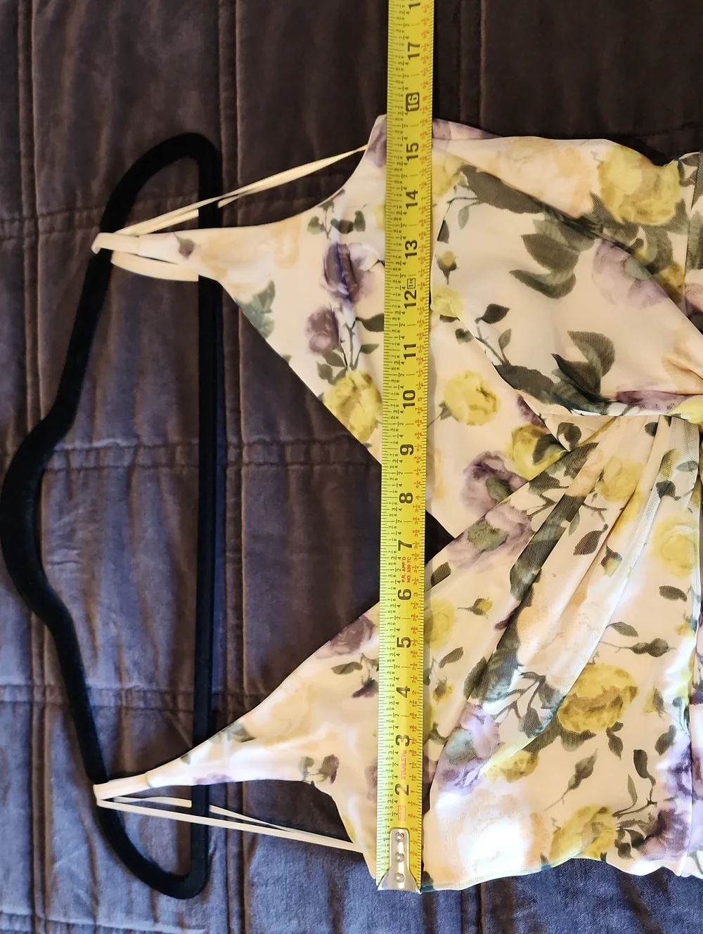 Abercrombie & Fitch Cream Floral Wrap Maxi Dress with Purple & Yellow Blooms NWT